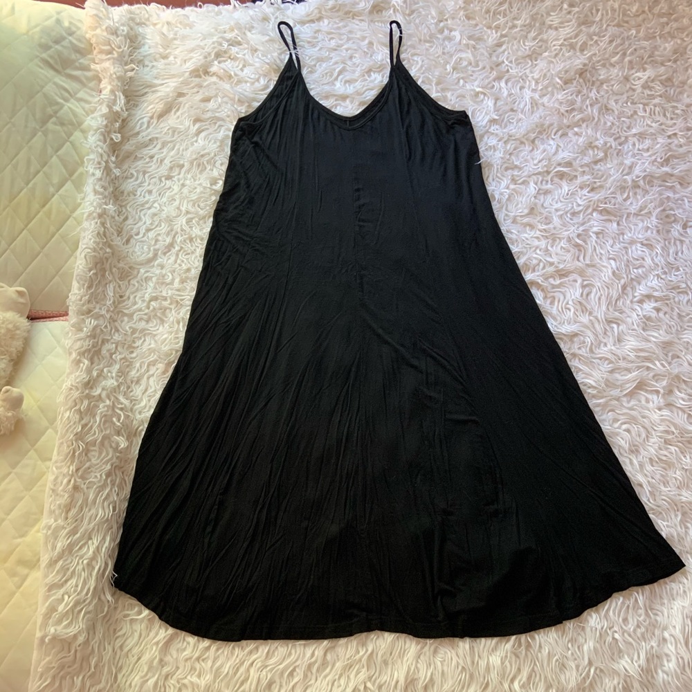 Black maxi cami dress